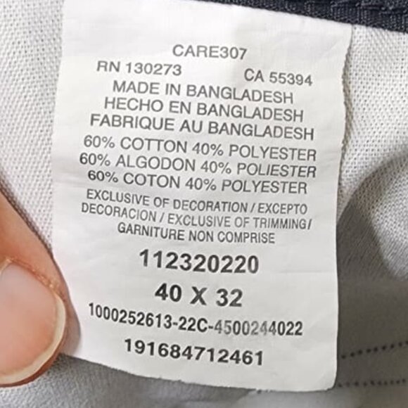 WRANGLER WORKWEAR MENS NAVY BLUE PANTS SIZE 40X32 COTTON POLYESTER BLEND - Picture 7 of 8